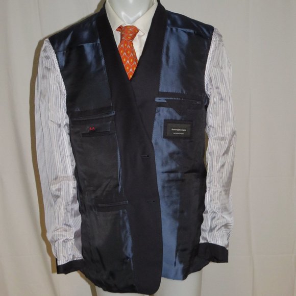 Ermenegildo Zegna Micronsphere Solid Navy Recent Two Button Sport Coat 48R - Picture 8 of 11